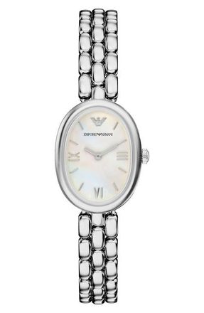 Emporio Armani Small Sinfonia Mother-of-Pearl Bracelet Watch, 22mm x 28.2mm in Silver at Nordstrom