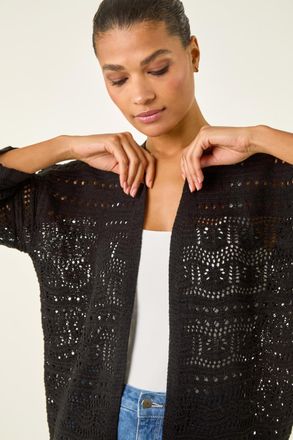 Roman 3/4 Sleeve Stitch Detail Cardigan