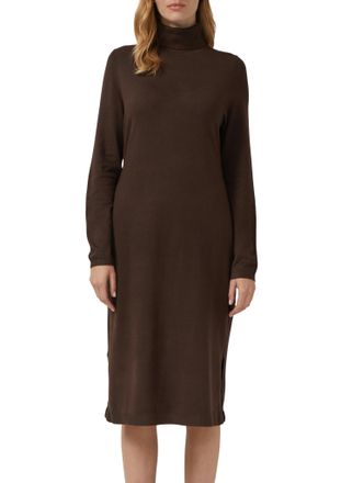 s.Oliver Sommerkleid S.OLIVER, Damen, Gr. 34, N-Gr, coffee braun, Web, Obermaterial: 72% Viskose, 28% Polyester, unifarben, regular fit knielang, ohne Ausschni