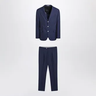Brunello Cucinelli Brunello Cucinelli Blue Single Breasted Wool Suit