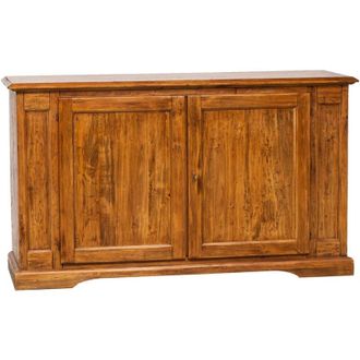 Biscottini International Biscottini - Credenza Country in legno massello di tiglio finitura noce L180xPR58xH105 cm. Made in Italy