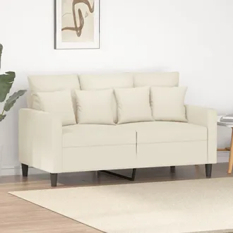 vidaXL Sof&aacute; De 2 Plazas Terciopelo Color Crema 120 Cm Vidaxl