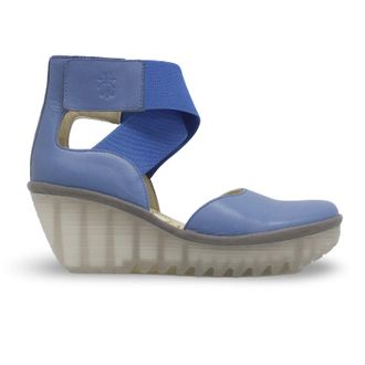 FLY London YOLG546FLY Mousse Leather Womens Heels Sandals - Blue - Size:UK 7