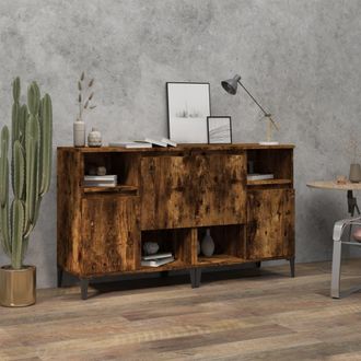 vidaXL Vidaxl - Aparadores 2 Uds Madera Contrachapada Roble Ahumado 60x35x70 Cm
