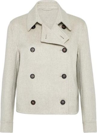 Brunello Cucinelli Hand-finished Caban jacket in Cool Beige at Nordstrom, Size 40 It