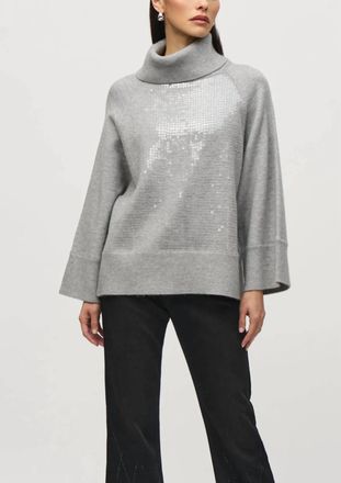 Joseph Ribkoff Relaxed Fit Sequin Pullover In Gray