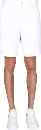 Alexander McQueen White Solid Shorts