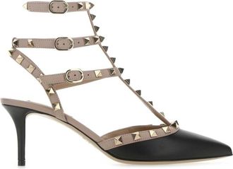 Valentino Garavani Black Two-Tone Rockstud Pumps