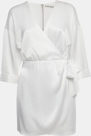 Alice & Olivia Alice + Olivia White Satin Tie Detail Mini Dress