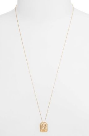 Jennifer Zeuner Kiana Zodiac Pendant Necklace in Gemini Gold at Nordstrom