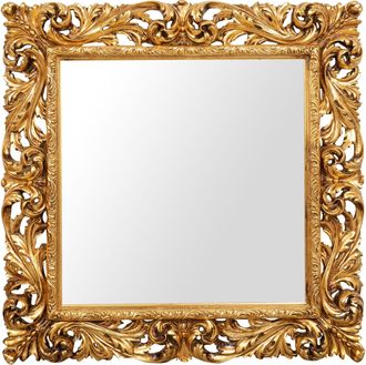 Biscottini International Biscottini - Espejo De Pared De Madera Con Acabado En Pan De Oro Antiguo Hecho En Italia