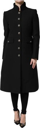 Dolce & Gabbana Single Breasted Trenchcoat Jas - Dames - Mantel - Zwart - M - Wol - Jassen