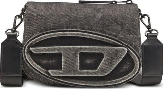 Diesel logo-embossed camera bag - unisex - Cotton/Leather - One Size - Black
