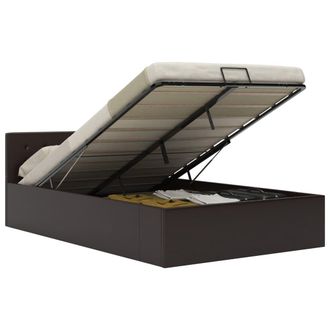 vidaXL Cama Canap&eacute; Hidr&aacute;ulica Cuero Sint&eacute;tico Gris 140x200 Cm Vidaxl