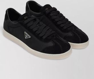 Prada suede and fabric low-top sneakers
