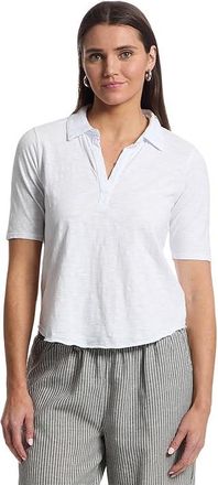 Mod-o-doc Half Sleeve Polo T-Shirts Womens Clothing White 1 : SM (US 4-6), Cotton