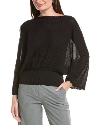 Lafayette 148 New York Pleated Dolman Silk Sweater