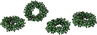 Tiramisu Set Of 4 Emerald Jewel Wreath Napkin Rings