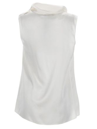 Max Mara Silk Satin Blouse - White
