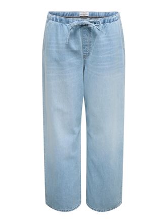 Only Carmakoma Relax-fit-Jeans ONLY CARMAKOMA CARJAY PULL UP STRING DNM PANT PIM, Damen, Gr. 42, L&auml;nge 32, light blau denim, Denim/Jeans, Obermaterial: 100% Baumwoll