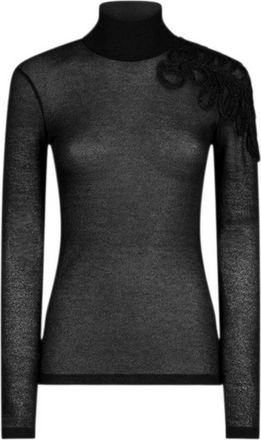 Dondup Turtleneck met Applicaties - Dames - Longsleeves - Zwart - L - Tops
