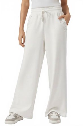 Splendid Embroidered Eyelet Sweatpant In White