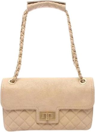 Chanel Pre-owned Borsa a Spalla in Pelle di Vitello Gommata 2.55 - - Pre-owned - Donna - Beige - ONE SIZE