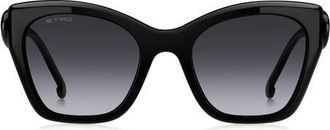 Etro 54mm Gradient Cat Eye Sunglasses in Black/Dark Grey Sf at Nordstrom