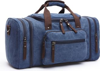 Generic Travel Handbag,Compatible For Men Hand Luggage Bags Canvas Duffle Bag Weekend Shoulder Bagpack Multifunctional Lightweight Handbags(Blue)