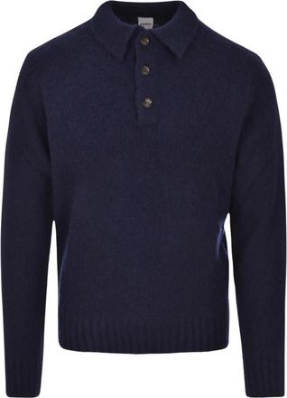 Aspesi Maglia Polo M184 - Heren - Ronde hals truien - Blauw - M - Wol - Truien & Vesten