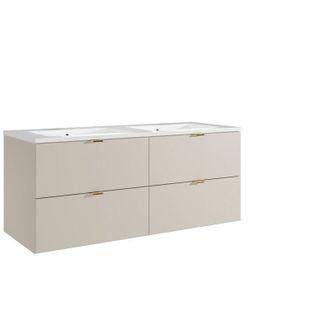 Vente-Unique Mobile bagno sospeso con lavabo da incasso Beige 120 cm - LAVENA