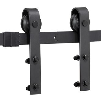 Yaheetech Yaheetech - Binario Per Porta Anta Scorrevole Da Esterno Interno Muro Kit Accessori Guida Ferramenta Per Anta Scorrevole Da Parete Rustico Interno E E