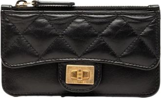 Chanel Pre-owned Vintage Kaarthouder - Dames - Vintage Accessoires - Zwart - ONE Size - Leer - Vintage
