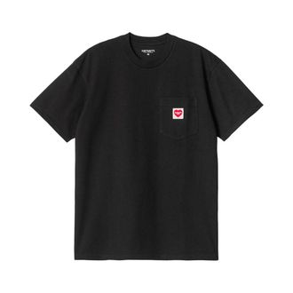 Carhartt Work in Progress Carhartt Wip, T-Shirts, male, Black, Size: 2XL Pocket Heart T-shirt