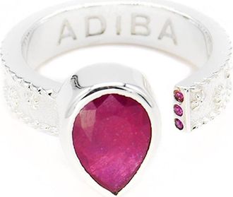 Adiba Ruby Resizable Ring in Silver at Nordstrom
