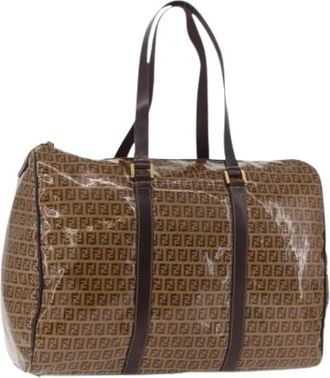 Fendi Pre-owned Zucchino Boston Bag - Dames - Vintage Weekendtas - Bruin - ONE Size - Leer - Vintage