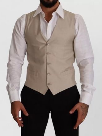 Dolce & Gabbana silk cotton slim-fit waistcoat