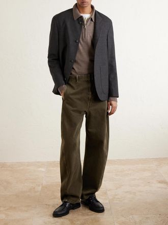 Officine G&eacute;n&eacute;rale Bene Merino Wool Half-Zip Polo Shirt