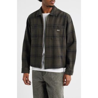 Obey Parker Cotton Zip-Up Shirt Jacket in Rosin Multi at Nordstrom, Size X-Large