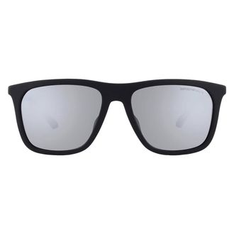 Emporio Armani Grey Mirror Square Mens Sunglasses EA4237F 50016G 57