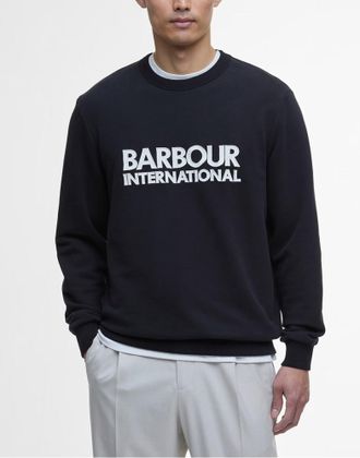 Barbour Mens Jason Logo Technique Crew Sweatshirt Black Clothing > Knitwear