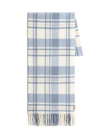 Woolrich check fringed scarf - Blue