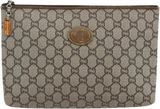 Gucci Pre-owned Clutches, female, Beige, Size: ONE SIZE Pre-owned Canvas Clutch