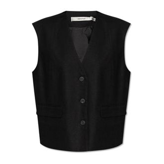 Gestuz Gzizza Vest - Dames - Gillet - Zwart - M - Linnen - Kostuums