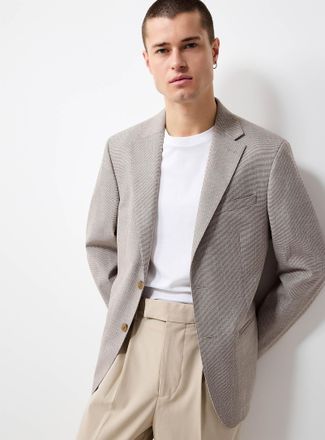 Calvin Klein Mens Taupe piqu&eacute; jacket Slim fit