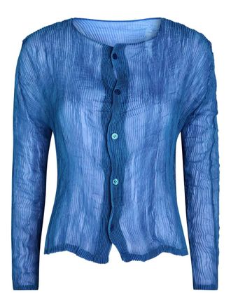 Issey Miyake hand-pleating shirt - Blue