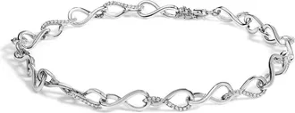 House of Brilliance 925 Sterling Silver 1/2 Cttw Linked Infinity Anklet