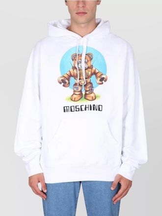 Moschino cotton teddy print hoodie