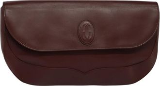 Cartier Must De Cartier Burgundy Leather Clutch Bag (Pre-Owned)