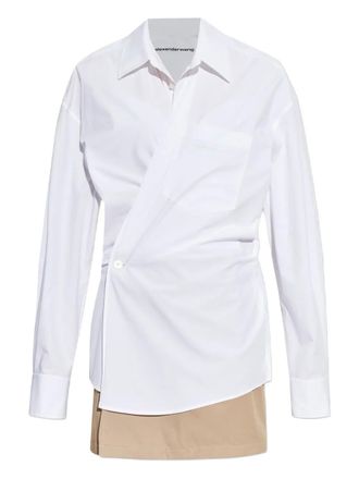 Alexander Wang wrap-shirt mini dress - White
